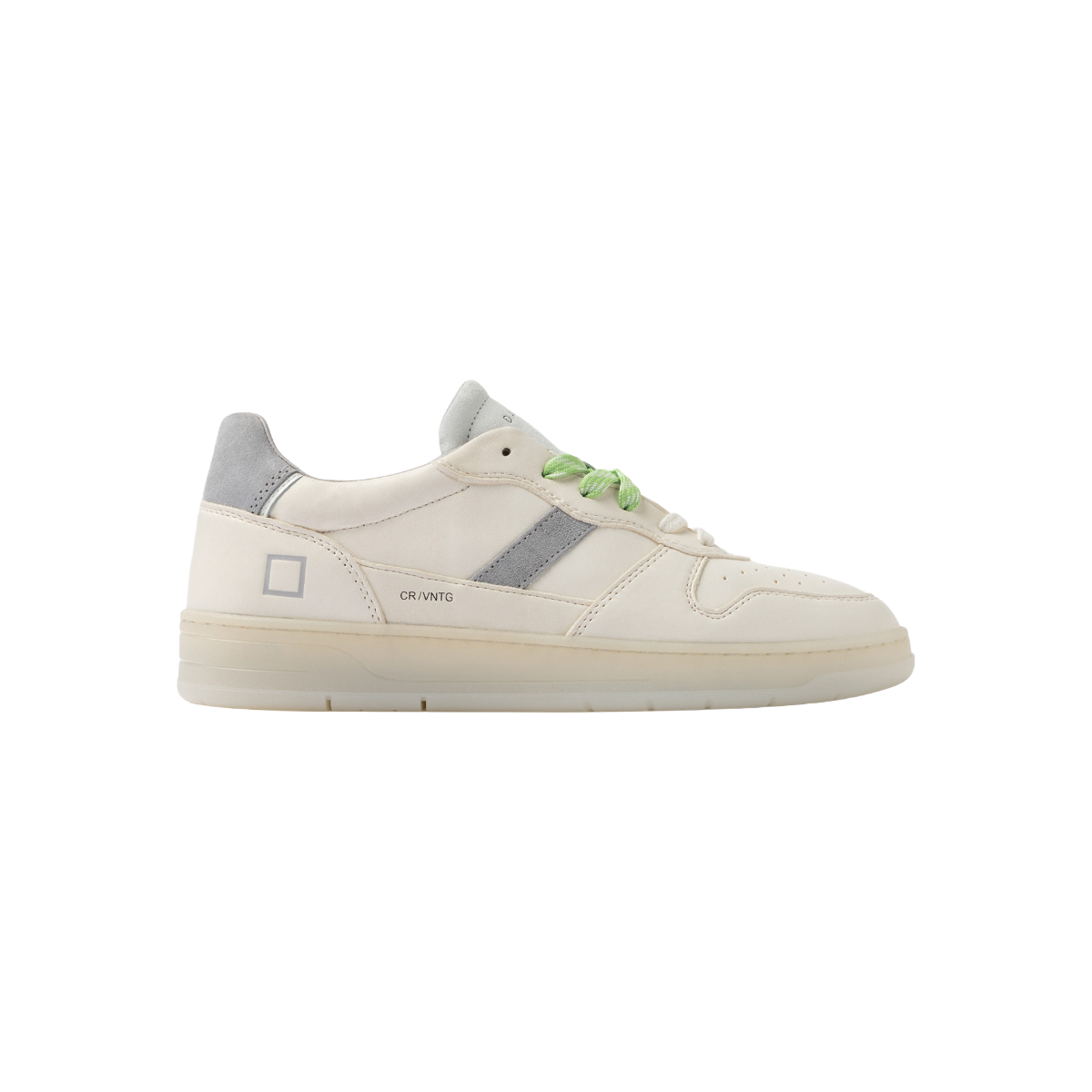 DATE Sneakers bassa in nappa colore avorio e suede in tono COURT 2.0 VINTAGE