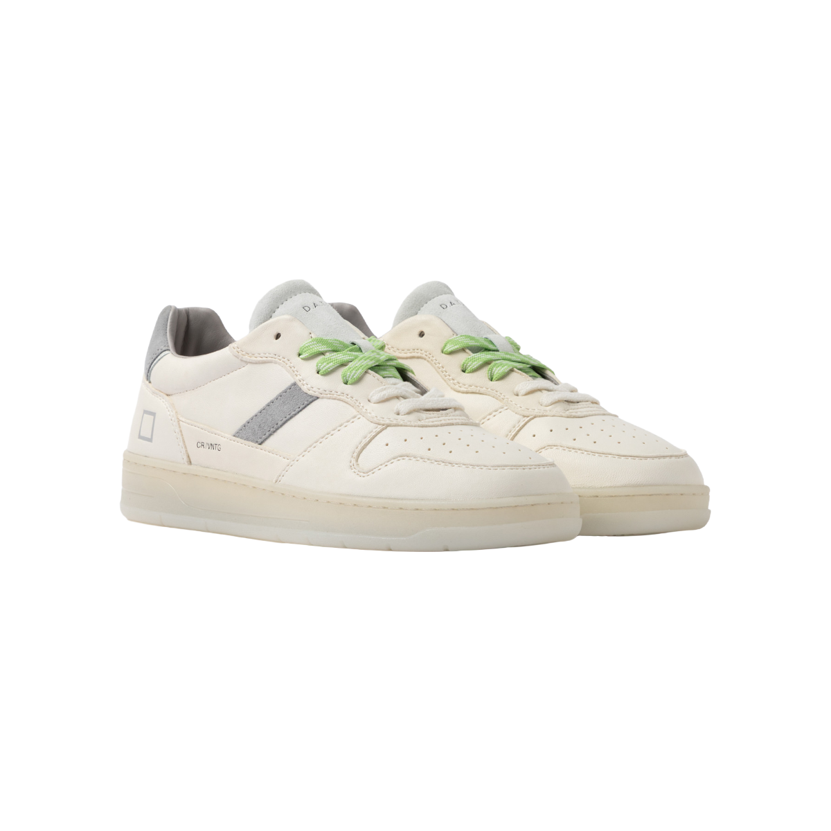 DATE Sneakers bassa in nappa colore avorio e suede in tono COURT 2.0 VINTAGE