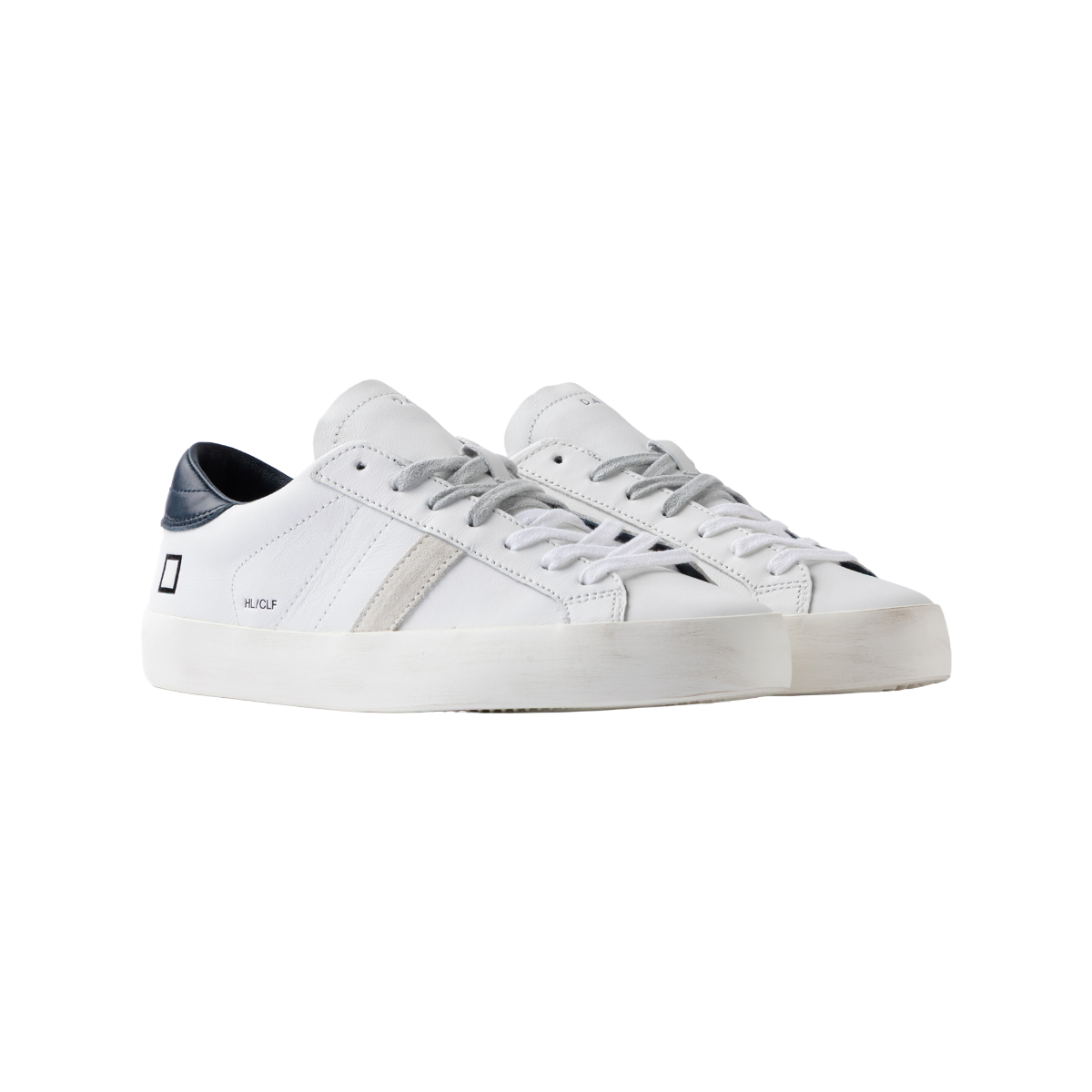 DATE SNEAKERS IN PELLE MODELLO HILL LOW CALF WHITE-BLUE