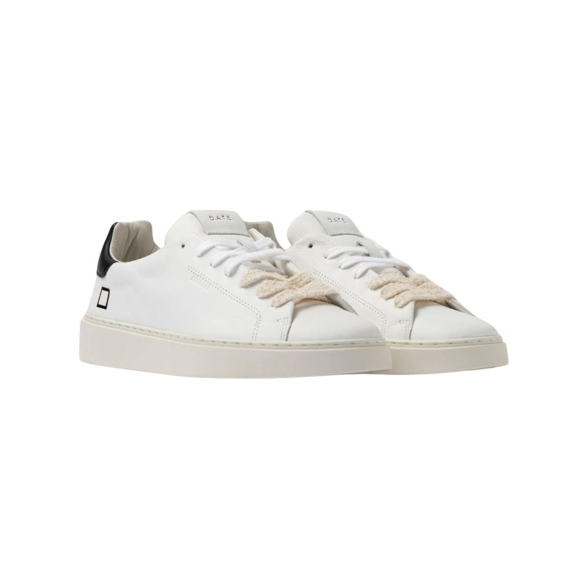 DATE SNEAKERS IN PELLE MODELLO LEVANTE CALF WHITE-BLACK