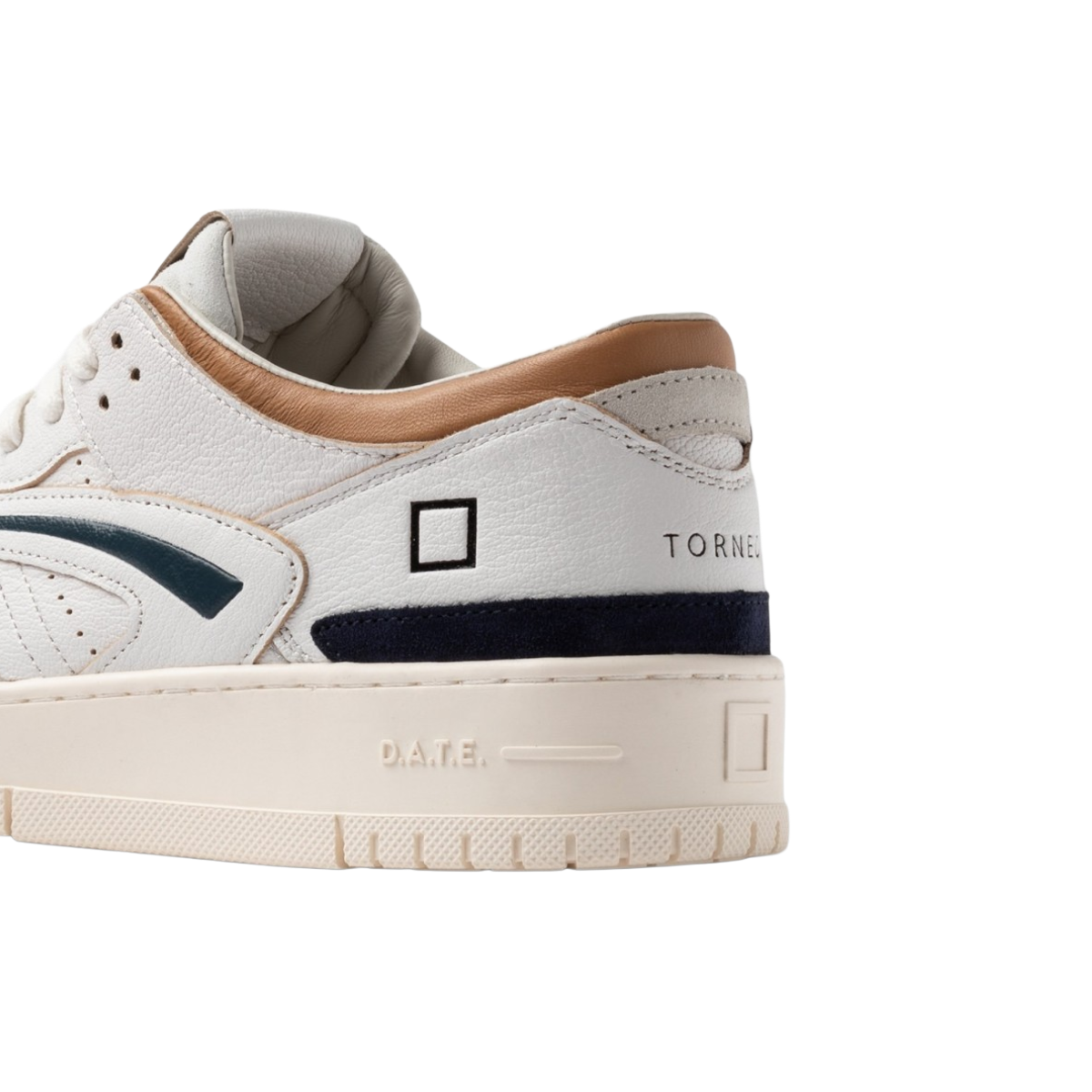 DATE SNEAKERS IN PELLE MARTELLATA MODELLO TORNEO COLORED WHITE-BLUE