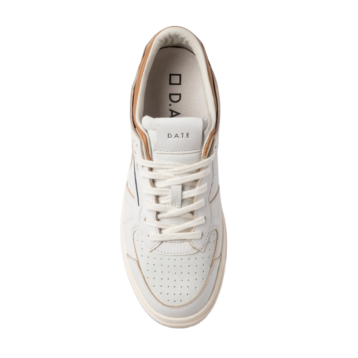 DATE SNEAKERS IN PELLE MARTELLATA MODELLO TORNEO COLORED WHITE-BLUE