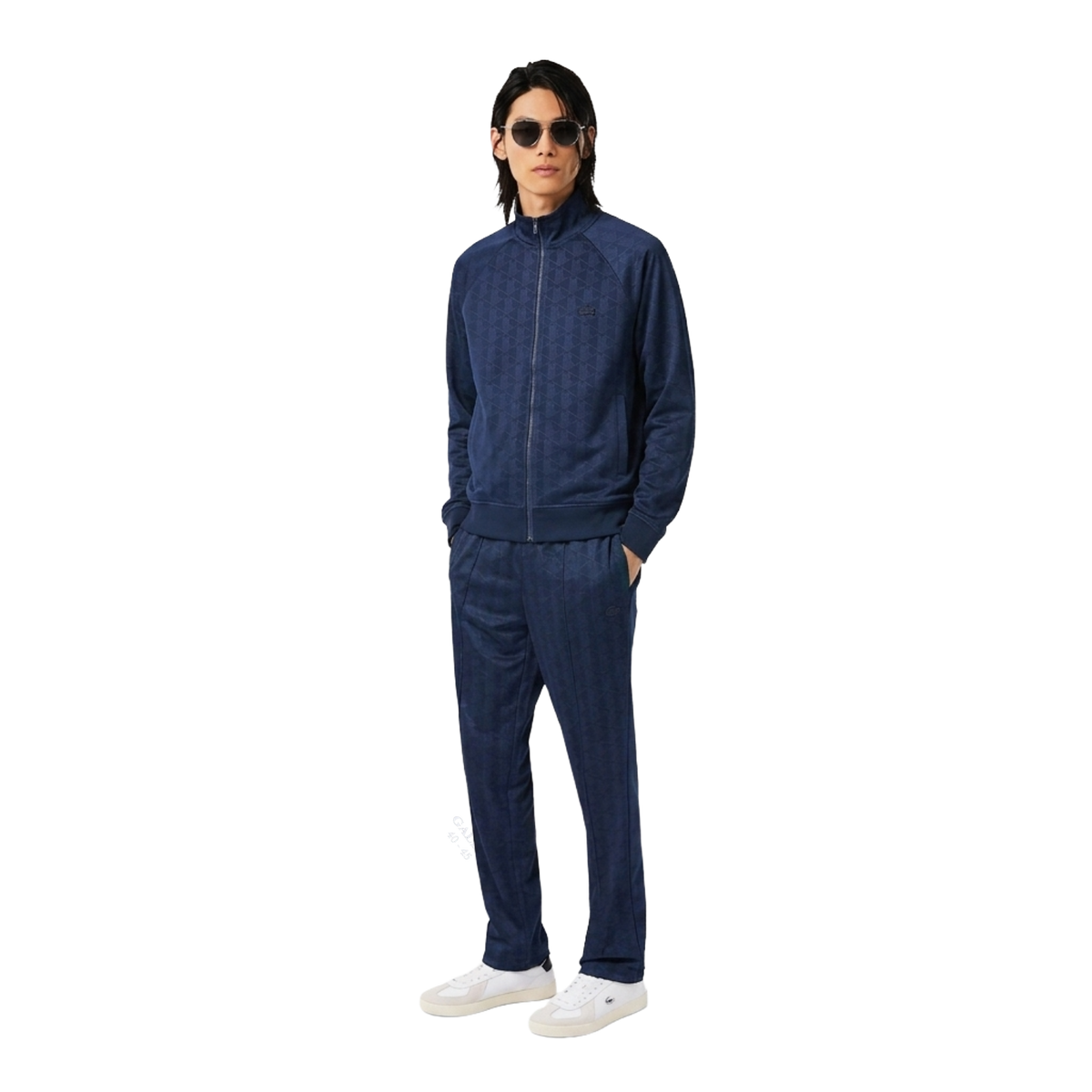 LACOSTE TUTA IN MAGLIA JACQUARD CON MONOGRAMMA